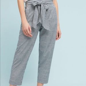 Gingham Tie-waist Pants